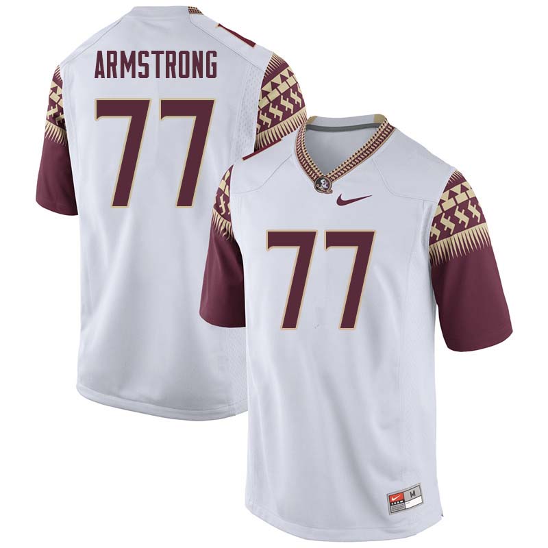 Men #77 Christian Armstrong Florida State Seminoles College Football Jerseys Sale-White - Click Image to Close